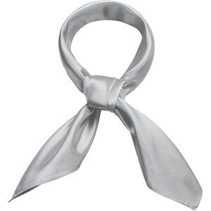 Women's Grey Silk Feeling Scarf 23.6'' Square Satin Scarf Neck Head Bandana